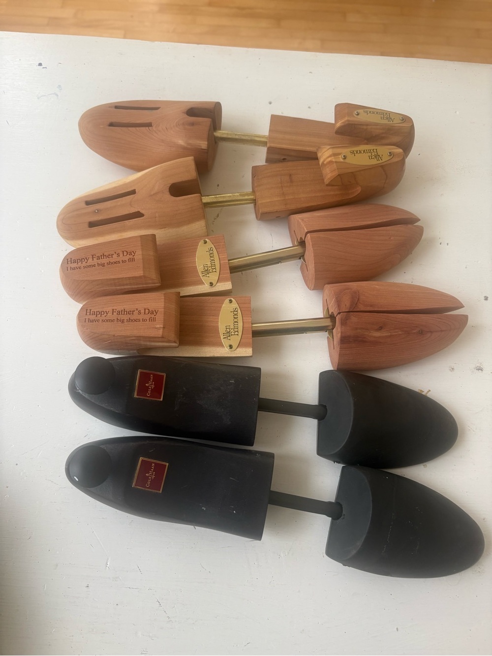 Lot of 3 pairs men’s small shoe trees Allen Edmonds/Cole Haan